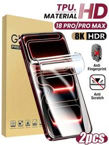 2 Packs [2026 New] Hydrogel Screen Protector For IPhone 18 Pro Max/18 Pro/17 Pro Max/17 Pro/17/17 Air/16 Pro Max/16 Pro/16 Plus/16/15 Pro Max/15 Pro/15 Plus/15/14 Pro Max/14/13 Pro Max/12/11, Dustproof Waterproof, HD Clear, Fingerprint Unlock Support, Ultra-Thin Self-Healing, Bubble Free Easy Install, Perfect Easter Spring Gif - Clear - View 30