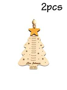 Custom Teacher Name Christmas Ornament, Personalized Classroom Tree Hanging Decor, Teacher Appreciation Holiday Keepsake, Customized Christmas Tree Decoration, Customizable Year & Name Gift, Festive Home Decor, Holiday Gift, Christmas Keepsake - Style C - View 26