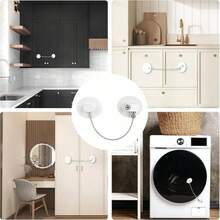 1 Set Refrigerator Chain Lock, Cold-Resistant Lock, Safety Cabinet Lock, Suitable For Kitchen, Openable Furniture, Sliding Cabinets, Drawers And Toilet Lids - One Size - View 4