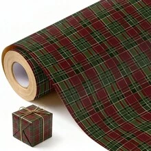 1 Roll Of Festive Christmas Patchwork Wrapping Paper Roll – Premium Red & Green Holiday Gift Wrap With Star, Stripe & Polka Dot Patterns – Perfect For Christmas, Birthday, And Holiday Presents - View 1
