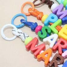 Custom 1pc Handmade Woven Keychain Colorful Acrylic Letter Beads Customizable Letters Birthday Bridesmaid Gift, Personalized Gift, Aesthetic - Multicolor - View 4