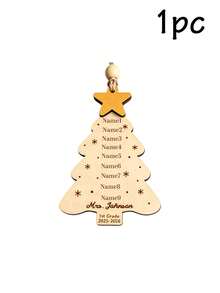 Custom Teacher Name Christmas Ornament, Personalized Classroom Tree Hanging Decor, Teacher Appreciation Holiday Keepsake, Customized Christmas Tree Decoration, Customizable Year & Name Gift, Festive Home Decor, Holiday Gift, Christmas Keepsake - Style C - View 21