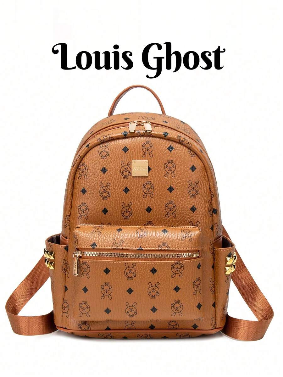 [Fashionable Cool Rabbit*Luxury Texture]All-Around Versatile For Commuting, School, And Street Style. Layered Storage: Main Compartment, Front Zipper Pocket, Side Pockets, Can Neatly Store Phone, Water Bottle, Cosmetics, Etc.; Comfortable To Carry: Widened Shoulder Straps, Top Handle, Won't Cause Pain Even With Long-Term Use. Students Radiate Vitality, Professionals Exude Elegance; The Perfect Choice For Gifting To Friends Or Rewarding Yourself