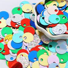 210pcs 15mm Large Hole Flat Round Metallic Glitter Pvc Silver Base AB Color Sequins Large Hole Loose Shiny Sequin Paillettes Spangles Applique Bulk For Sewing Making Crafts Embroidery Clothes Dresses Garment Diy - 20 Grams - View 8