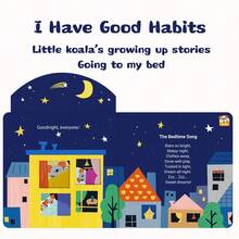 Baby Bedtime Routine Cognitive Picture Book, Simulating Bathing, Changing Pajamas, Tidying Toys And Going To Sleep Complete Evening Sequence, Little Koala Sleep Theme Pull-And-Push Cardboard Book, Solving Children's Bedtime Procrastination And Reluctance To Sleep, Cultivating Children's Routine Habits, No Sharp Edges, Reusable For Multiple Readings, Suitable For Bedtime Parent-Child Reading, Guiding Children To Develop A Regular Sleep Schedule - Royal Blue - View 9