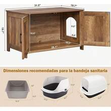 Cat Litter Box Enclosures - Coffee Brown - View 7