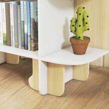 Kinderboekenkast, opbergmeubel voor speelgoed en boeken, 6 vakken, 120x28x72,2 cm, naturel hout - A - Bekijken 11
