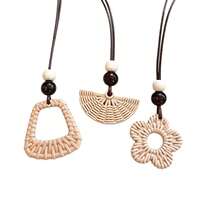 1 Vintage Imitation Vine Woven Flower Pendant Necklace, Bohemian Style, Suitable For Weddings, Daily Matching Necklace Accessories - Multicolor - View 5