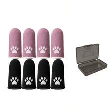 Cat Paw Gaming Finger Sleeves With Storage Case, Cute Paw Pattern Thumb Sleeves, High Sensitivity Breathable Anti-Slip Finger Covers For Mobile Gaming - Pink - View 12