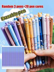 35pcs Animal Erasable Gel Pen Set, Includes 15 Pens + 20 Refills, Multiple Animal Designs, Suitable For Students, Back To School Gift - Set - View 8