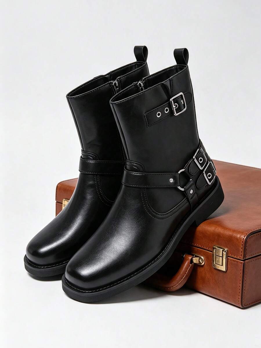 Men's Autumn/Winter Fashion Casual Boots, Non-Slip And Lightweight, Suitable For Daily Wear - Black - View 1
