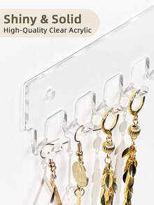 Necklace Rack – Wall-Mounted Acrylic Jewelry Organizer Hooks (Pack Of 1 Or 2) - View 10