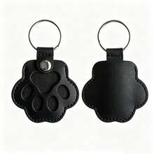 1pc Customized Pet Photo Name Leather Keychain Personalized Paw Print Pet Hair Memorial Keepsake Storage Ring Dog Cat Lover Gift Pendant - Multicolor - View 14