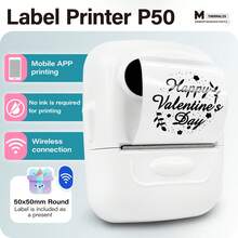 Marklife P50 White Thermal Label Maker, Inkless Printer, Portable Wireless Label Printer For Barcode, QR Code, Jewelry, Retail Clothing Tag, Labeling, Home, Office, Compatible With Phone Android, IOS, With 1 Roll Sticker - Multicolor - View 15