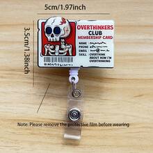 2D Flat Retractable ID Card Holder Reel With Cute Design, Nurse Hospital Badge Holder Office Lanyard 1pc - X676 - View 3