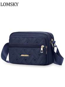 Heart-Shaped Embroidered Multi-Layer Shoulder Bag, Large-Capacity Multi-Layer Zipper Crossbody Bag, Multi-Functional Travel Square Bag - Multicolor - View 12