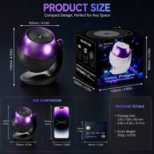 2-In-1 Galaxy Projector Night Light With 24 Films | 5d Holographic Night Light Projector, Stepless Brightness, 360° Adjustable, HD Ocean Projector For Bedroom Ceiling - Multicolor - View 5