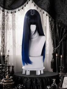 alicegarden Wig sintetis sepanjang 28 inci dengan gaya lurus alami dan warna-warni yang menakjubkan. Dirancang dengan poni, wig palsu ini sangat cocok untuk penggunaan sehari-hari, pesta, dan cosplay, menawarkan wig alami dan tahan lama sebagai hadiah untuk para wanita. - MultiWarna - View 2
