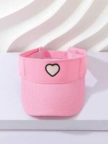 1pc New Sweet Cool Heart Embroidery Open Top Cap, Curved Brim Adjustable Hook And Loop Outdoor Travel Sun Protection Hat - Multicolor - View 15