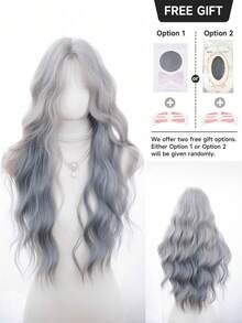 alicegarden 30 Inch Lace Front Wig, Natural Wavy Style, Stunning Gradient Color, Middle Part Design, Suitable For Women's Daily Wear, Party, Cosplay, Natural And Durable, Women's Wig Gift - Ombre - View 4