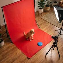 VOJCBKRE Red Photography Backdrop, Fabric Multi-Purpose Studio Background, Non-Reflective, Easy To Use, Suitable For Portraits, Products, Parties, Video Creation (Stand And Clips Not Included) - View 4