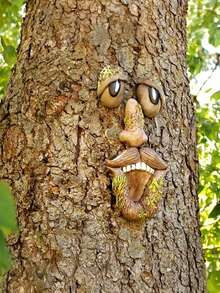 4pcs Tree Face Tree Monster Resin Figurines, Easter Outdoor Creative Resin Crafts Decoration, Exquisite - A - View 2