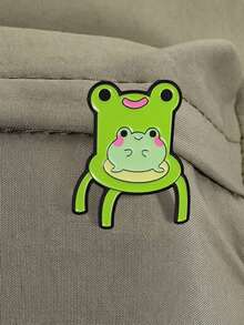 1 buah pin enamel kursi katak lucu, lencana kartun katak gemuk duduk di kursi katak, aksesori fashion untuk tas, hadiah untuk pecinta katak - MultiWarna - View 7