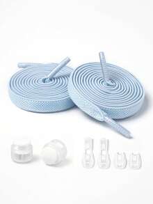 Solid Color Polyester Woven Elastic Shoelaces, No-Tie No-Knot Replacement Slouchy Shoelaces For Sneakers And Casual Shoes - Multicolor - View 21