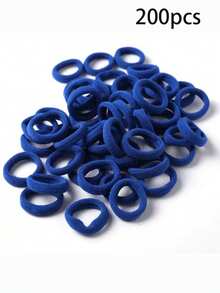 Basic Towel Loop Hair Ties, Simple Hair Scrunchies, High Elasticity Rubber Bands, Suitable For Girls To Tie High Ponytails, Colorful, Multi-Functional Styling Design, High-Quality Material, Daily Use, Thoughtful Gift For Girlfriend And Family, Also Suitable For Autumn Outfits. - Navy Blue - View 14