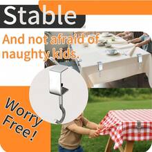 6/2pcs Adjustable Tablecloth Clips, Heavy Duty Windproof Tablecloth Clips, Multi-Purpose Table Side Hooks, Picnic, Dining, Wedding, Graduation Party Adjustable Table Edge Hangers, Student Backpack Hangers - View 4