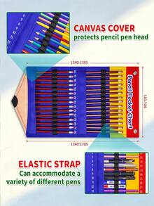 Pencil-Shaped Design Classroom & Office Storage Hanging Bag, Holds Up To 30 Pencils Each, Hanging Pencil Storage Bag, Classroom Wall-Mounted Organizer, Student Office Stationery Organizer, Suitable For Home, Classroom, Office, Library Storage - Pencils Not Included - A - View 3