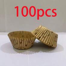 100 buah Kertas Cangkir Kue, Kertas Kue Cupcake Anti Minyak, Alas Kue Nasi Salju, Cangkir Kertas Kue Muffin; Cangkir Kue Spesial, Nasi Salju, Cetakan Kue Kuning Telur Anti Lengket, Perlengkapan Kue untuk Pesta Natal dan Tahun Baru di Rumah - Coklat - View 9