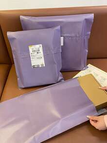 Packaging Bags Self-Sealing Courier Bags Multi-Size Waterproof Mailing Envelopes Thickened Plastic Packaging Bags Leakproof Tear-Resistant Multi-Purpose Minimalist Packaging Bags Suitable For Office, Clothing Packaging Backside - Grape Purple - View 9