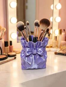 1PC Bow-Shaped Storage Box, Suitable For Use As A Decorative Vase On A Home Desk, A Pen Holder On An Office Desk, A Make-Up Box In The Bedroom, A Storage Box For Hair Bands And Hair Clips In The Bathroom, A Decorative Vase, Or A Make-Up Storage Box - Multicolor - View 9