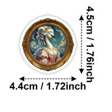 50Pcs European‑Style Photo Frame Animal Stickers, Classic Noble Aesthetic Decals, Creative DIY Decor Materials For Journal Scrapbooking - 50 PCS - View 5