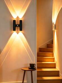 1pc Drill‑Free USB Rechargeable Wall Mounted LED Lamp, Black White Ambient Wall Sconce With 3‑Color Changing, Decor Lighting For Bedroom Living Room Hallway, Perfect Gift For Xmas Halloween Birthday Party - Multicolor - View 1