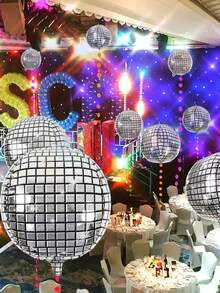 1/5/10 22-Inch Disco Balloons, 4D Spherical Mirrored Metal Balloons, Mixed Sizes, Disco Laser Foil Balloons, Metallic Disco-Themed Party Decorations, Birthday Party Decorations, Wedding Decorations, Christmas Decorations. - Multicolor - View 11