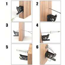 [Heavy Duty Gate Latch]1pc Heavy Duty Self-Adjusting Gravity Gate Latch, Wooden Fence Self-Locking Gate Lock, Black With Bar Cover - C - View 10