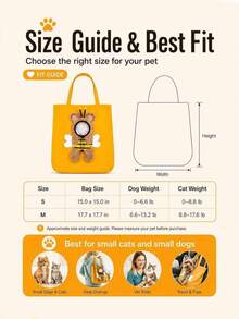Little Bee Cartoon Embroidered Pet Shoulder Bag, Breathable Visible Window Canvas Portable Cat Travel Tote Bag - Multicolor - View 7