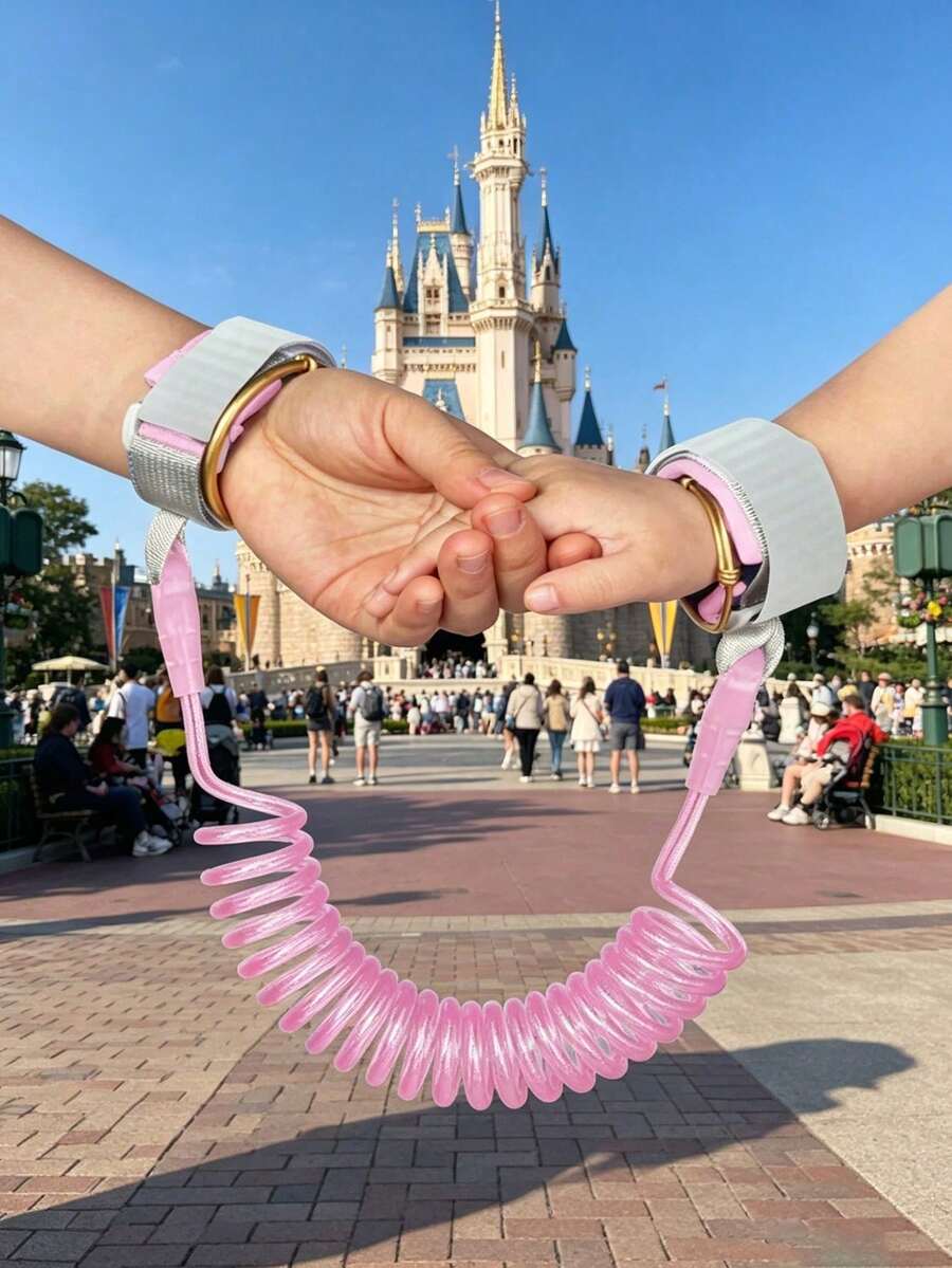 1件防丟手環,附可伸縮彈簧掛繩,戶外旅行防丟腕帶 - 彩色 - 查看 1