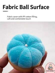 EDCUEBE7 Wooden Base Pincushion, Round Pincushion, Suitable For Sewing, Quilting, Needlework, DIY Crafts, Lightweight Pincushion - Pumpkin Style - View 10