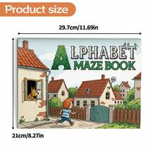 Alphabet Maze Learning Notebooks, A-Z Letter Recognition & Pathfinding Activity Pages, English Literacy Practice, Focus And Thinking Training, Fun Educational Puzzle Stationery - Alphabet Maze Notebooks - View 2