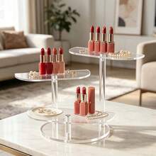 Acrylic Perfume/Lipstick Display Stand, Luxury Multi-Functional Storage Rack, Visual Lipstick Organizer Suitable For Home/Office/Vanity/Jewelry Store Countertop Storage And Display - Multicolor - View 2