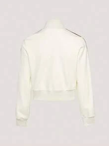 Adidas Originals Women's Track Top Sports Jacket Knit No Hood - Beige - View 3
