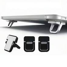 2PCS Invisible Adhesive Laptop Stand, Foldable Portable Height-Increasing Bracket, Keyboard Cooling Foot Pad Support - A - View 1