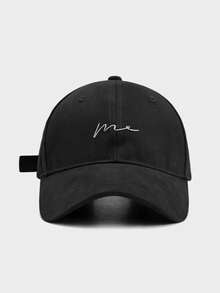 1pc Minimalist Embroidered Baseball Cap, Unisex Adjustable Casual Curved Brim Dad Hat, Classic Solid Color Design, Suitable For Outdoor Travel - A - View 9