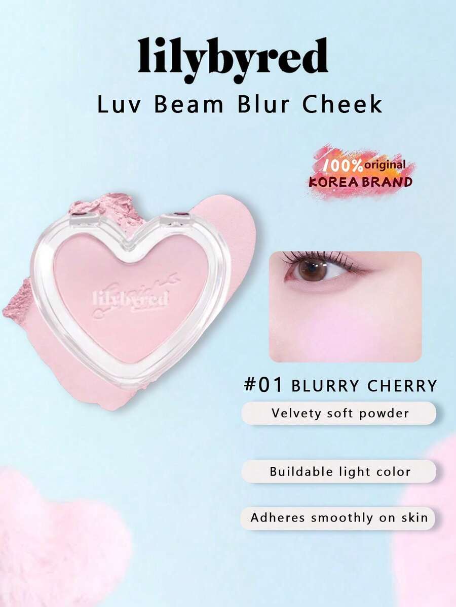 Lilybyred Luv Beam Blur Cheek 01 BLURRY CHERRY 烘焙絲絨質地，控油配方，自然瑩潤光澤，可疊塗持久顯色，日常面部腮紅，韓系美妝禮品