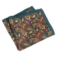 1pc Men's Suit Pocket Square, Formal Evening Dress Pocket Handkerchief, Vintage Printed British Minimalist Pattern Business Silk Scarf, Washable Reusable Square Portable Decoration - Multicolor - View 5