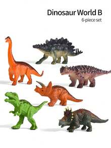 1 Set Mainan Model Hewan Realistis Dunia Dinosaurus Triceratops, Stegosaurus, Tyrannosaurus Rex, Cocok Untuk Kembali ke Sekolah, Pengajaran, Paket Hadiah Pesta, Hadiah Ulang Tahun - MultiWarna - View 11