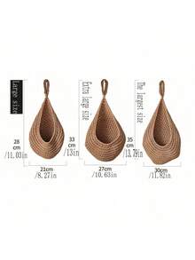 1/3/6 cái giỏ treo tường đựng rau củ quả, giỏ treo cây cảnh kiểu tổ chim hình giọt nước bằng lưới, đan tay, tiết kiệm không gian, dễ sử dụng, phù hợp cho nhà bếp, sân vườn, phòng khách - Nhiều màu - Xem 8